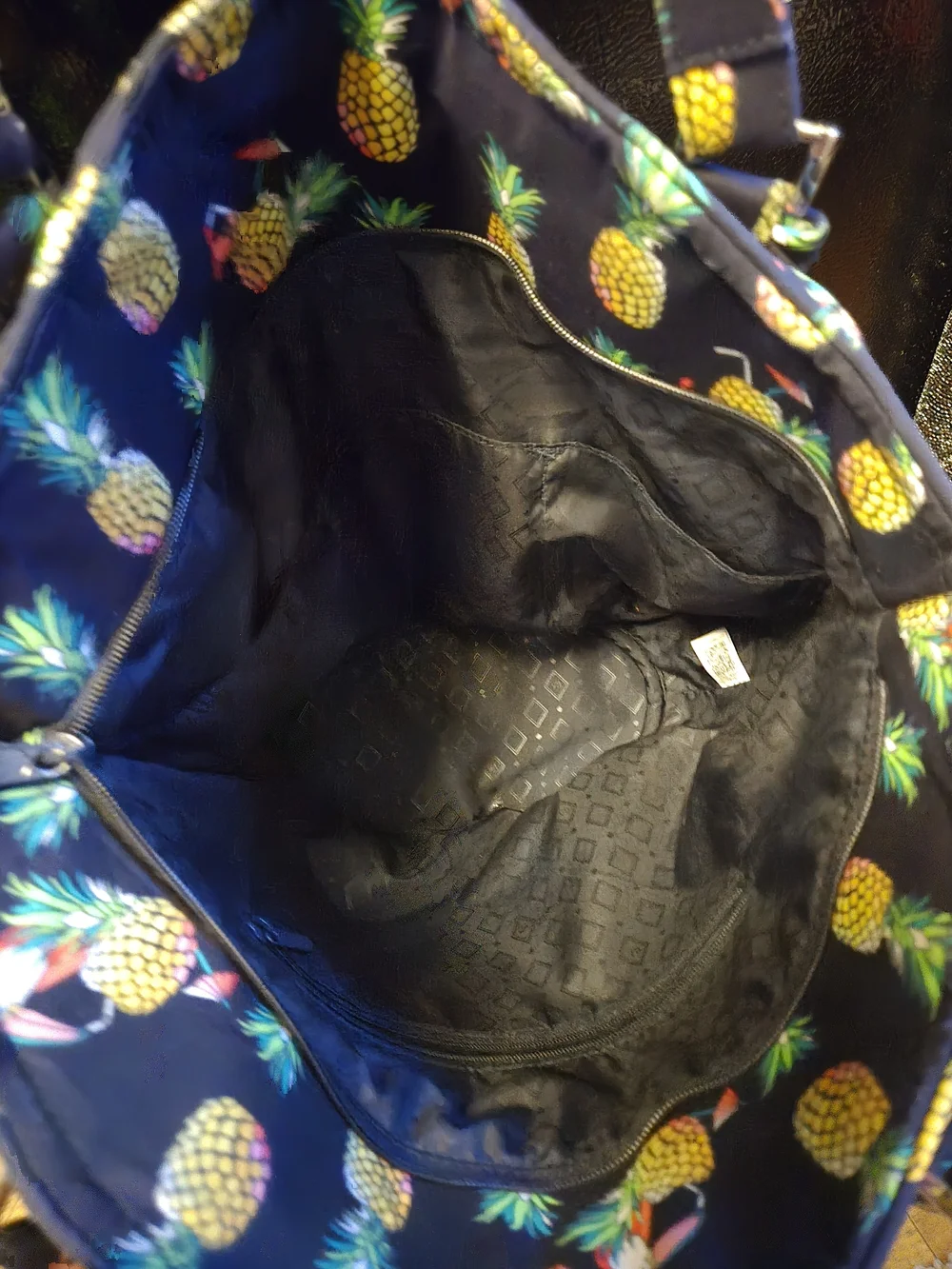 Vera Bradley Navy Quilted Pineapple Tote